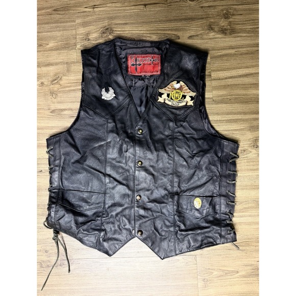 Jackets & Blazers - Vintage Bikestar Womens Leather Biker Vest Large Harley Davidson